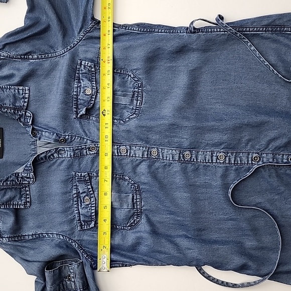 2016 Denim By Parasuco Button Up Jean Shirt Dress  Long Sleeve Size Medium - Picture 11 of 12